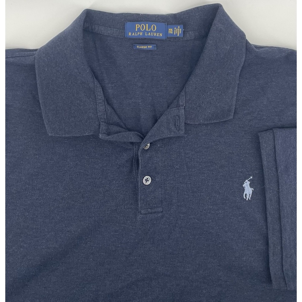 Polo Ralph Lauren Polo Shirt Men XXL Navy Blue Classic Fit Short Sleeve Preppy